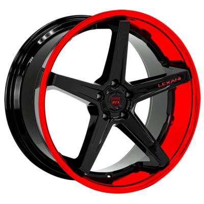 China Black Red Lip Lexani Forged Wheels  2 Piece Y Twist Spokes for sale