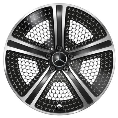 China 5-Spokes EQE V295 Black High Sheen Mercedes Benz Forged Wheels 20 Inch for sale