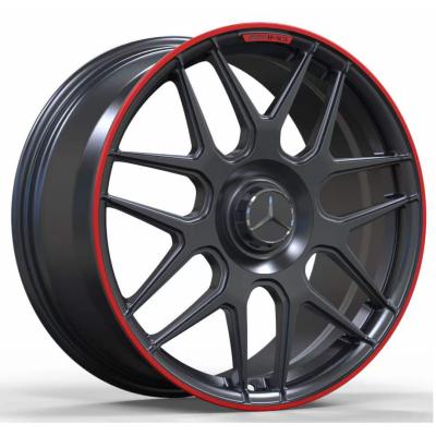 China 19'' Matt Black With Red Lip Forged Wheels For Mercedes Benz AMG GT for sale
