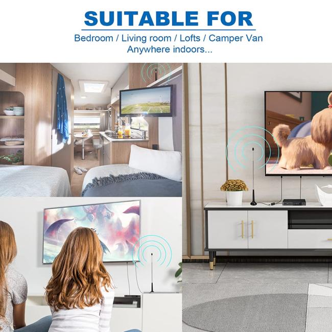 Active HD 25dBi Indoor Pull Rod TV Antenna with USB Amplifier Hot DVB-T DTMB HDTV Antenna