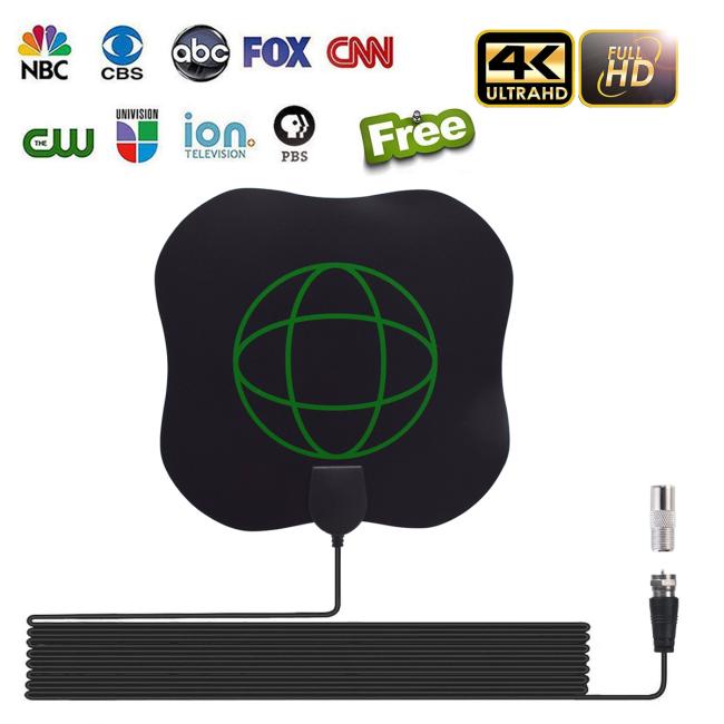 1080P UHF VHF Digital Indoor HD TV Antenna with Amplifier DVB-T DVB-T2 HDTV Thin Film Sticker Antenna