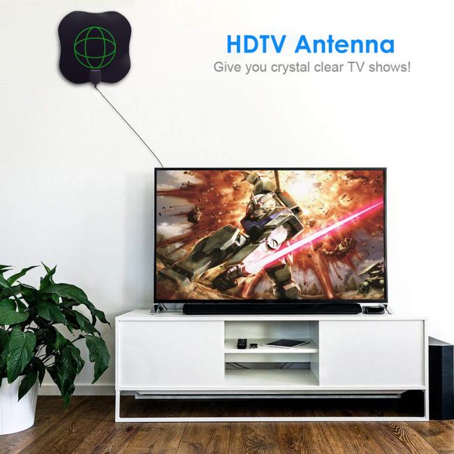 1080P UHF VHF Digital Indoor HD TV Antenna with Amplifier DVB-T DVB-T2 HDTV Thin Film Sticker Antenna