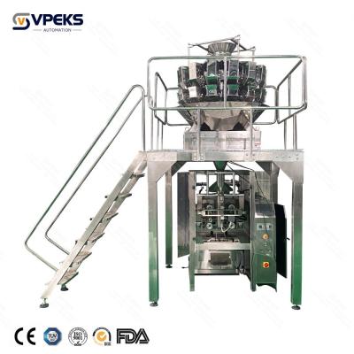 China High Speed Multihead Weigher Packing Machine With Double Belts Pull Film for sale