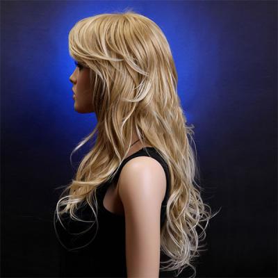 China Linha de cabelo natural Full Lace Perucas de cabelo humano com Bangs / Extenção de cabelo molhado e ondulado à venda