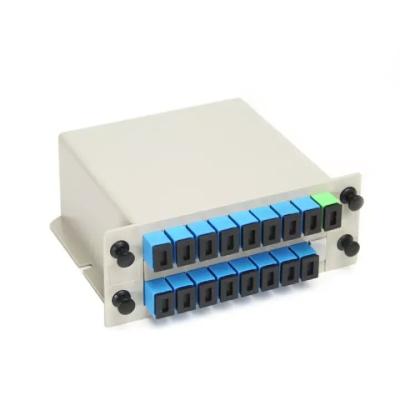 China Divisor tipo cassette da fibra do PLC 1x16 da caixa do ABS do divisor da fibra ótica da montagem em rack à venda