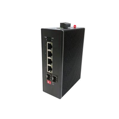 China Industrial Wall Mount Ethernet Switch Managed Gigabit Switch 6 Port 48V - 54V DC for sale