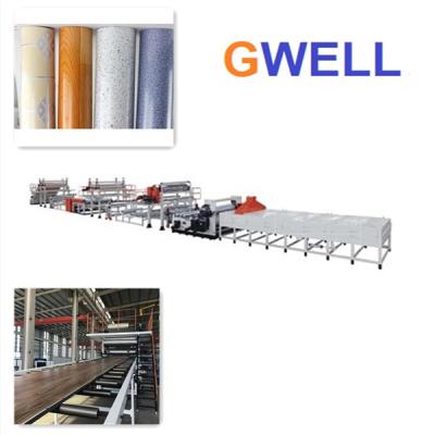 中国 ポリ塩化ビニールの機械寄木細工の床フロアーリングの生産ライン400kg Hを作る広い床の革 販売のため