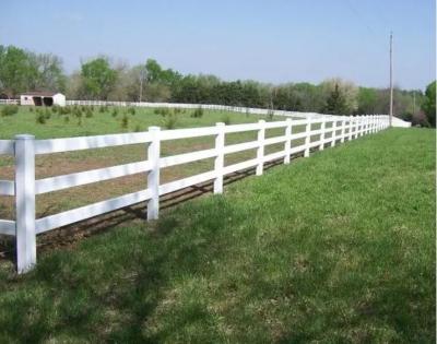 China Pvc Horse Paddock Welded Wire Mesh Fence 3 Rails Ranch White Vinyl for sale