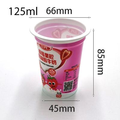 China o plástico plástico amigável dos copos do eco encolhe o copo do iogurte do recipiente do gelado 125ml à venda