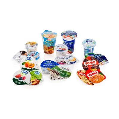 China Ice Cream Yoghurt Pot Die Cut Foil Lidding Eco Friendly 80 Micron 90 Micron for sale
