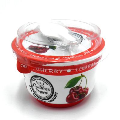 China Red 200ml Polystyrene Yoghurt Pots Cups With Aluminium Foil Lid for sale
