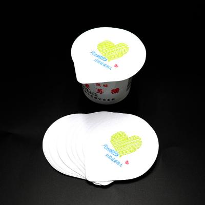 China Heat Sealing Precut Aluminum Foil Lid For PP Cup 84mm Top Size for sale