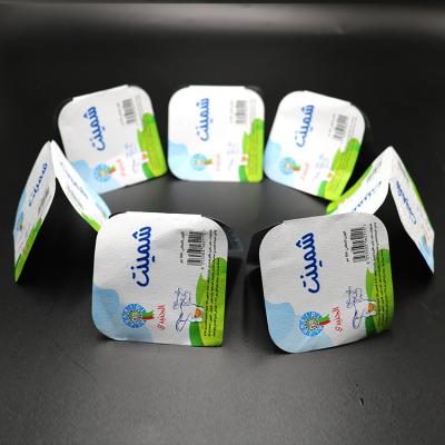 China Soft Temper 0.038mm Aluminum Yogurt Lids Printed Heat Seal Lid Squareness for sale