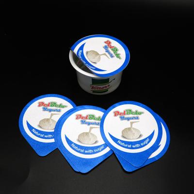 China Oripack ODM Blue Yogurt Foil Lids Precut Heat Seal Lids Environmental Protective for sale