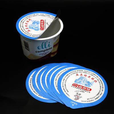 China 40 Micron 98mm Yogurt Foil Lid Disposable Roundness Pre Cut PE Film for sale