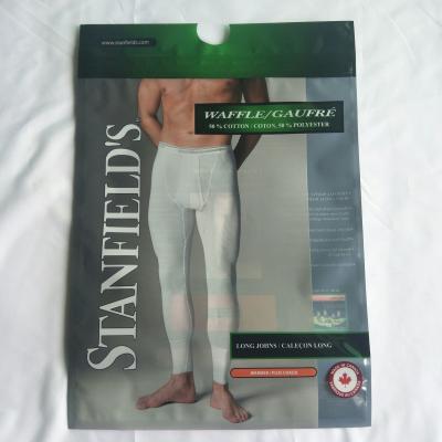 China Die Unterwäsche-Polytaschen der Männer mit Aufhängern, selbsttragende Reißverschluss-Kleidungs-Tasche zu verkaufen