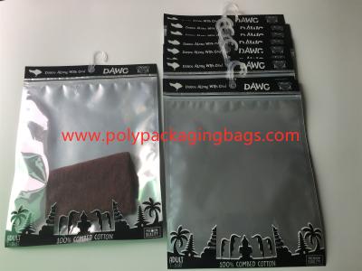 China Custom Printed Laminated Zip Plastic Poly Bag With Hanger For Garment / Underwear for sale