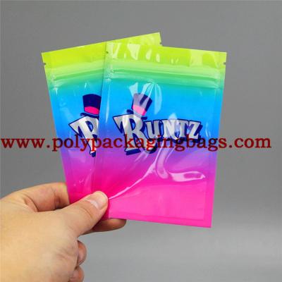 Chine impression de empaquetage zip-lock rescellable de sac de poche de biscuits de 3.5g Runtz adaptée aux besoins du client à vendre