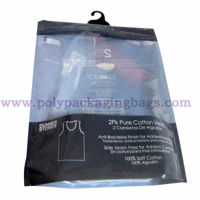 China 60 Mircon OPP PET Poly Hanger Bag With Plastic Hook for sale