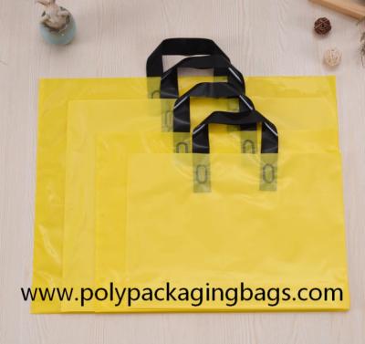 China Thickness 0.1mm Yellow PE Die Cutting Hand Bags for sale