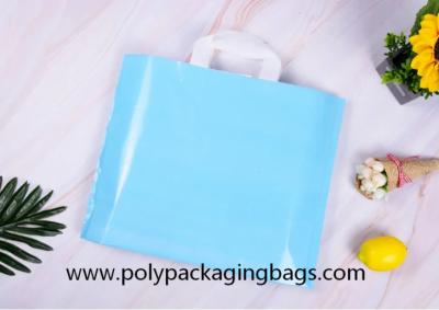 China Biodegradable 0.13mm Poly Plastic Loop Handle Bags for sale
