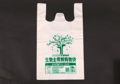 China Compostable Cornstarch Single Layer Laminated Biodegradable T Shirt Bags for sale