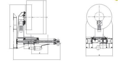 HBE Series L-Type Welding Positioner with vertical lifting function in industrial setting