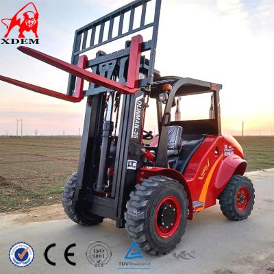 China 3.5t 4WD Rough Terrain Forklift Logistics Machinery Small Off Road Forklift for sale