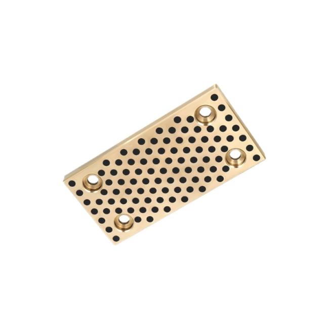 Bearings Slide Plate Continuous Casting Oil Free Slide Plates For Heavy Duty Machinery CuAl10Fe5Ni5 Bronze Bearing Plate with Integrated Graphite Inset for Reduced Friction