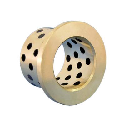 China Brass High Strength Flange Embedded Graphite Plugged Bushings Mating Housing Shaft Tolerance for sale