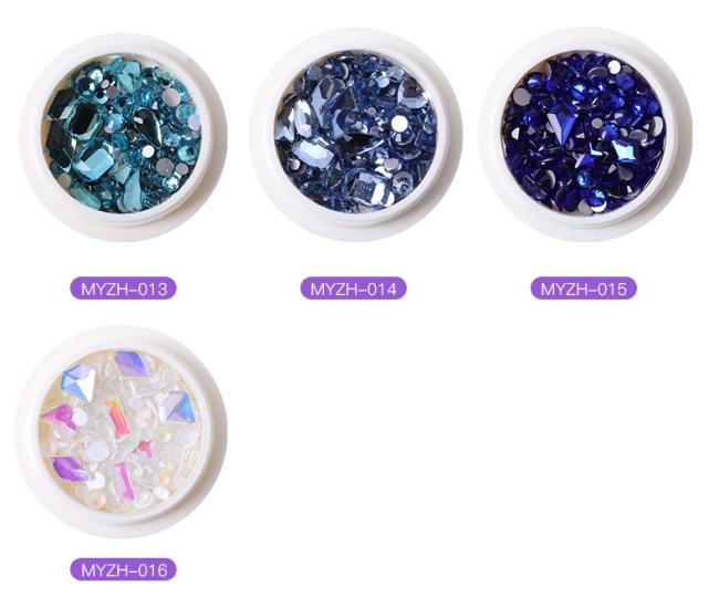 Wholesale Nail Art Jewelry Nail Art Decorations flat bottom Mix Shape glass nail diamond rhinestone