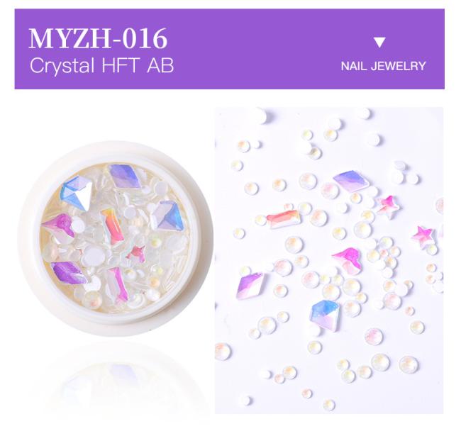 Wholesale Nail Art Jewelry Nail Art Decorations flat bottom Mix Shape glass nail diamond rhinestone