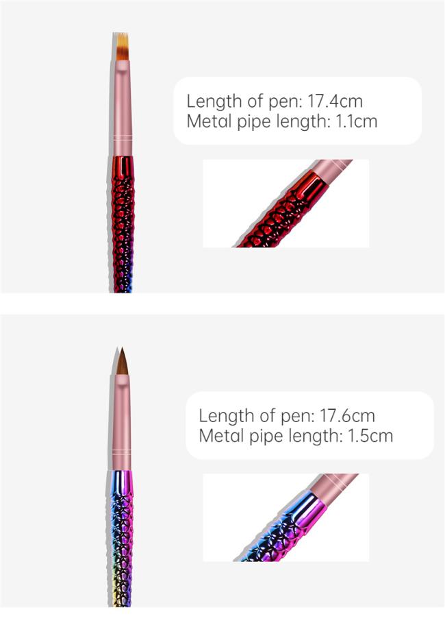 Ultra-fine French Art Lines Mermaid Penholder Drawing Pen Set 100% kolinsky Acrylic Nail Brush