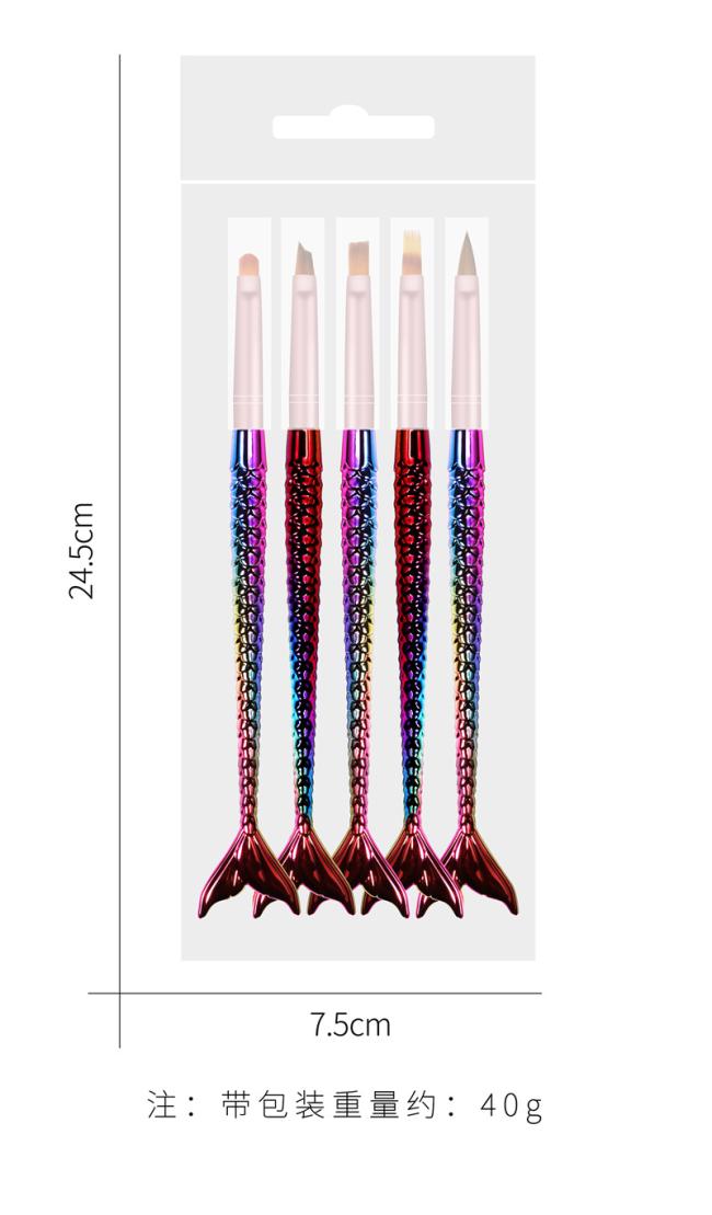 Ultra-fine French Art Lines Mermaid Penholder Drawing Pen Set 100% kolinsky Acrylic Nail Brush