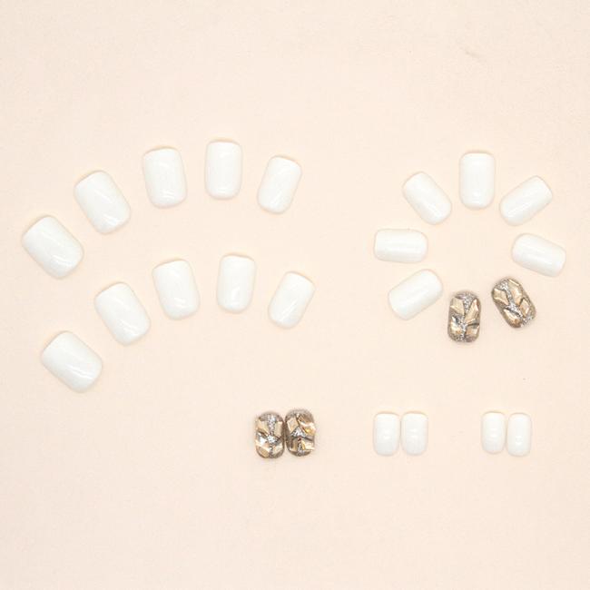 24pcs/Set New style OEM Wholesale 3D Flat Diamond Flash Style Nail Tip Flash Ins Style Artificial Fingernails