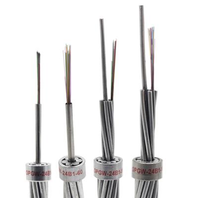 China Single Mode G652D OPGW Outdoor Fiber Optic Cable 12 24 36 48 Fibers for sale