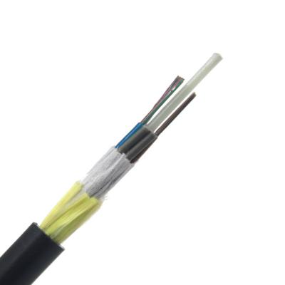 China 12 24 48 72 Hilos HDPE Kevlar 100m Span ADSS Fiber Optic Cable for sale