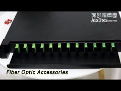 Rack Mount Fiber Optic Accessories Patch Panel 19 Inch 12 Port SC APC