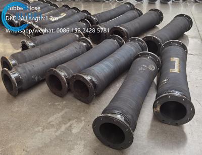 China 50 Ft Heavy Duty Dredging Rubber Discharge Hose With Flanges Connection for sale