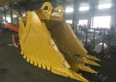 China Yellow Mining Excavator Rock Bucket Deepth 1380mm With Hardox Material for sale