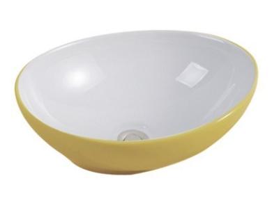 China Bathroom Sanitary Ware Ceramic Sinks Art Basin Wash Basin Green & Yellow Dual-Color for sale