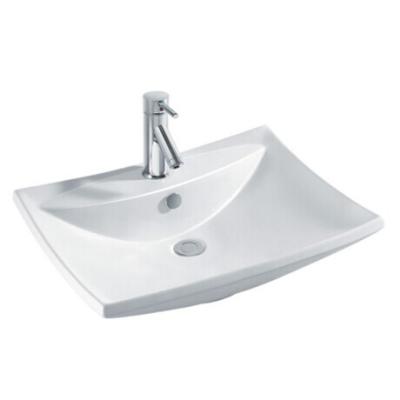 China Countertop Mounting Ceramic Sinks Sanitary Ware Art Basin White Color Bathroom Wash Basin for sale
