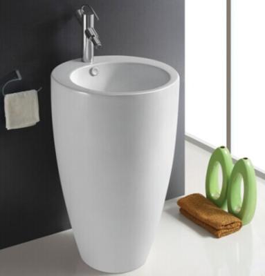 China Fixing to Wall with Back Bathroom Sanitary Ware Ceramic Standing Pedestal Sinks Wash Basin for sale