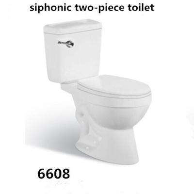 China Bathroom Floor Mounted S-trap 300mm Roughing-in Siphonic Two-piece Toilet for sale