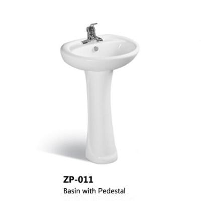 China Cheaper Bathroom Wash Basin Sanitary Ware White Color Ivory Color Ceramic Pedestal Sinks for sale