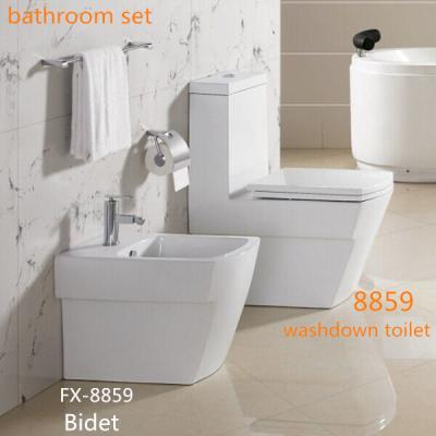 China Hot sale Ceramic Bathroom Sets Washdown One piece Toilet with Bidet and wall-hung toilet for sale