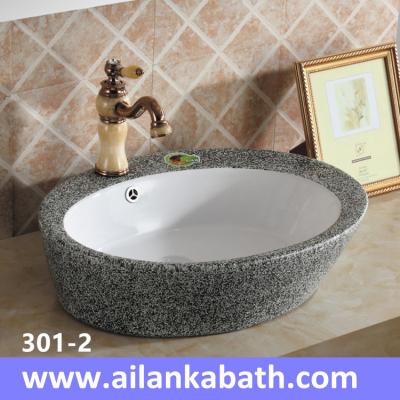China 2016 new model fashion sanitary ware double glazed grey and white color art basin for sale