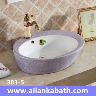 China 2016 new model fashion sanitary ware colorful  Double glazed art basin purple and white color for sale