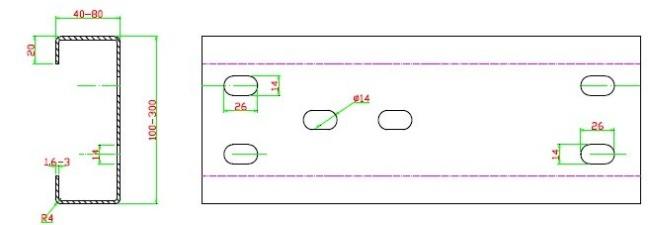 Galvanised / Carbon Steel C Purlin Roll Forming Machine for Steel C Shaped Purlin