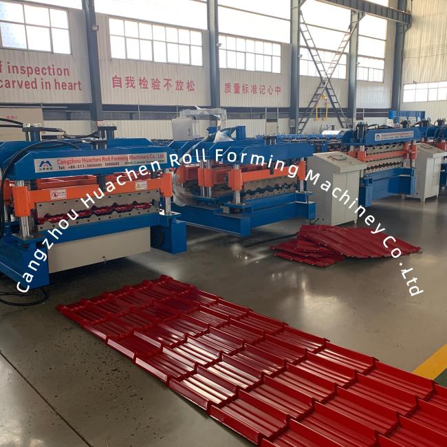 Tile forming machine operational view